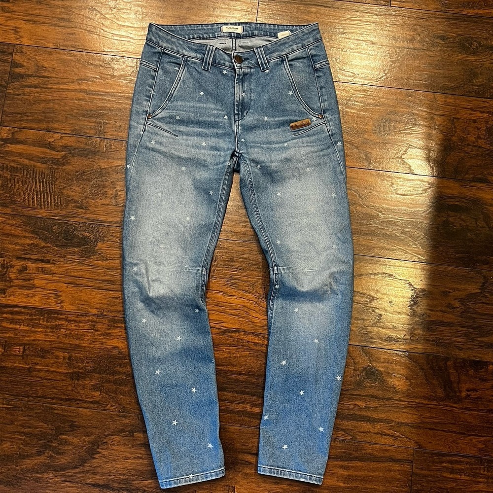 Maloja Gritlim Denim Jeans, Star Design, Stretch, Size 27 x 28